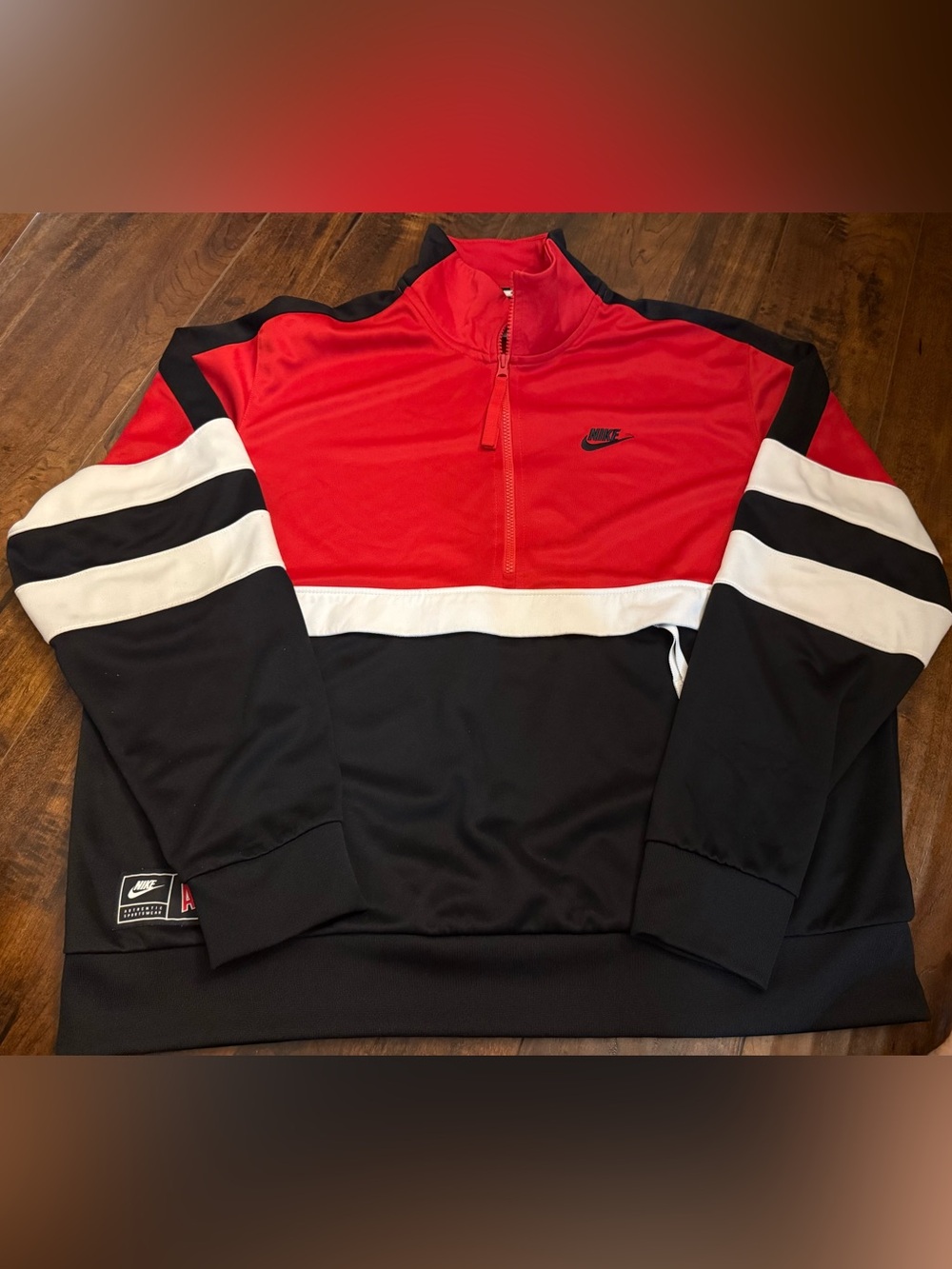 Men's Size L Nike AIR Half Zip Pullover Sweatshirt Jacket Top AR1839-657 Black